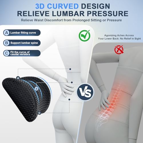Lumbar Support Pillow, Ergonomic Memory Foam Lumbar Pillow - Image 2