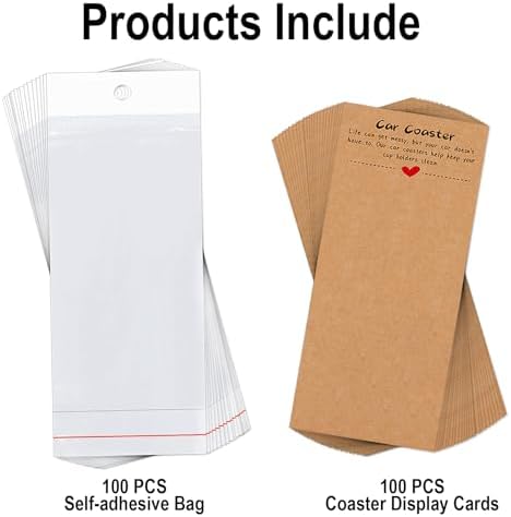 100PCS Car Coasters Packaging for Selling, Sublimation Blanks Car Coaster - Image 5