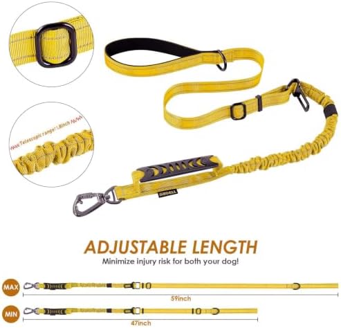 AUBELL Tactical Dog Leash Heavy Duty, 4-6ft No Pull Bungee Leash - Image 6