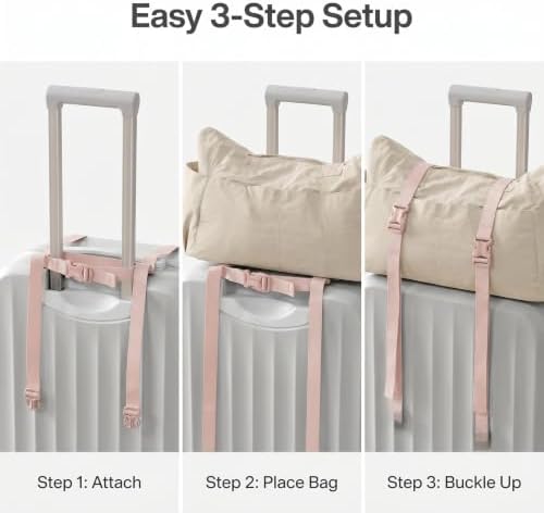 Pink Luggage Straps for Suitcases, Luggage Accessories Bag Strap, Adjustable - Image 5