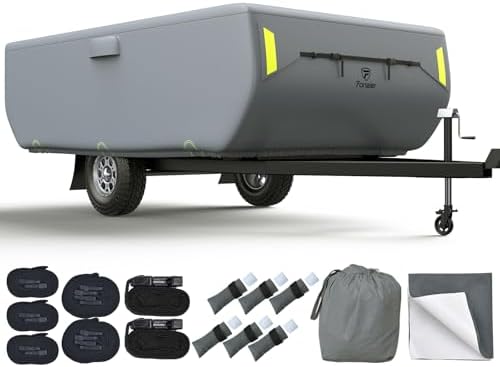 Upgraded 7 Layers Pop Up Camper Cover Heavy Duty Fabric Pop-up Folding Camping by Fonzier-Direct