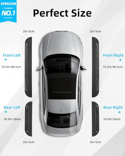 4PCS Car Door Sill Protector, Genuine Carbon Fiber + PC Car Door Protector Edge - Image 2