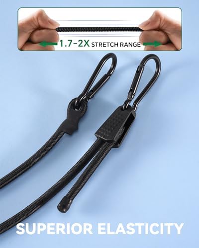 Lucky Straps 24" Red Adjustable Carabiner Bungee Cords - Image 3