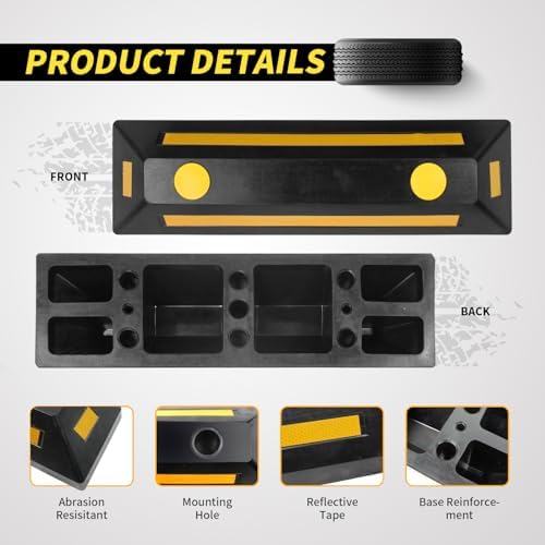MaxxHaul 50135 2-Pack Commercial Grade Rubber Curb Parking Blocks - Image 3