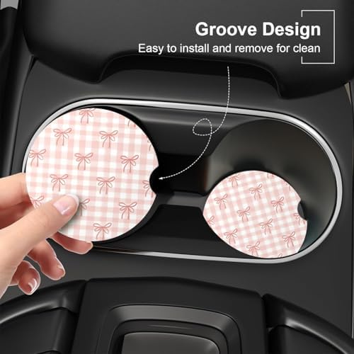 Ceramic Car Coasters – Absorbent Car Cup Holder Coaster Set - Image 2