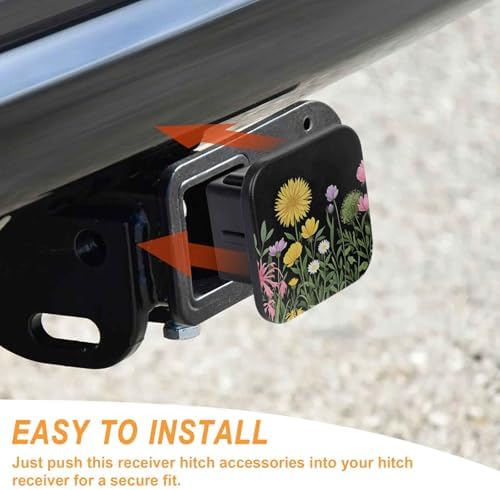 Wild Floral Tow Hitch Covers Heavy Duty Rubber Trailer Hitch Cover 2" Receiver - Image 4