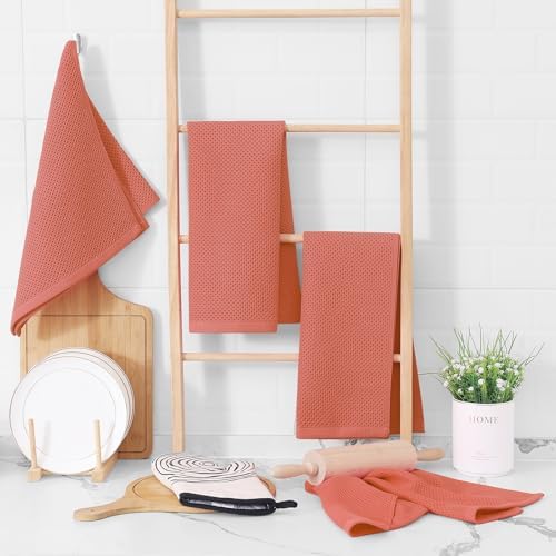 Homaxy 100% Cotton Waffle Weave Kitchen Dish Towels 6-Pack - Image 6