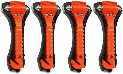 BFXM Car Window Breaker Hammer and Seat Belt Cutter 2-in-1, 4 Packs by BFXM