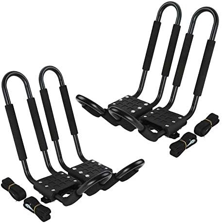 Tbest Kayak Carrier Rack Set Roof Top Mount J Shape Kayak Roof Rack Canoe Boat - Image 4