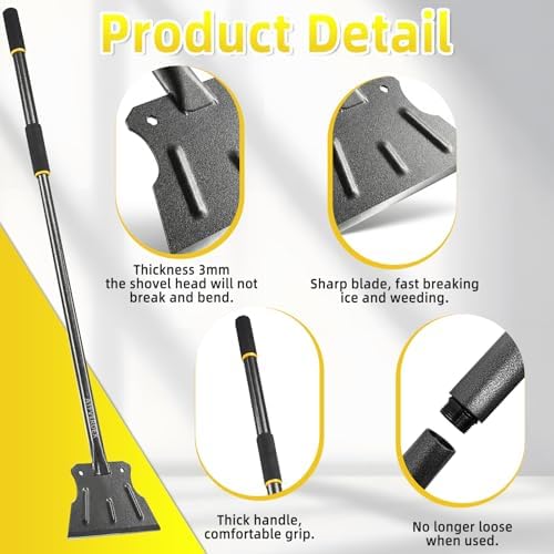 59" Heavy Duty Floor Scraper, Flat Shovel, Garden Cleaning Shovel, No Break - Image 2