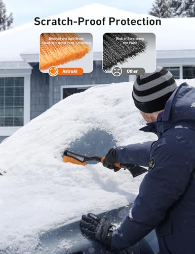 AstroAI 27" 2-in-1 Detachable Snow Brush & Ice Scrapers - Image 4