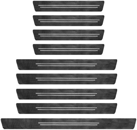 9 PCS Car Door Sill Protector, Waterproof Carbon Fiber Style Car Door Entry by Unknown