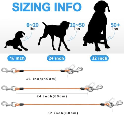 Dog Seat Belt Harness for Car, Dog Seatbelt of Coated Wire Leash Safety - Image 2