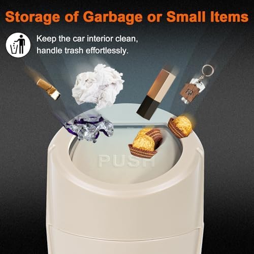 Car Trash Can, Leakproof Mini Car Garbage Can Cup Holder - Image 4