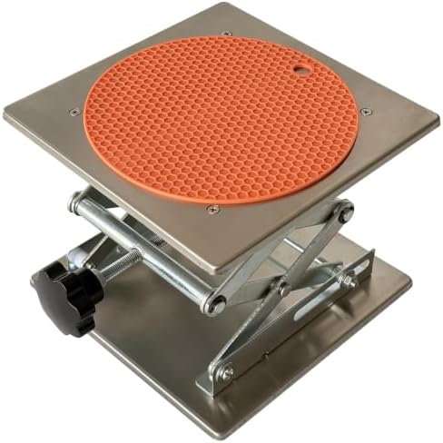 6"x6" Stainless Steel Lab Jack Mini Scissor Lift 22lbs Load Capacity by AHBLQD