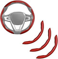 Carbon Fiber Steering Wheel Cover Universal 3pcs Protector Matte Red by HOME
