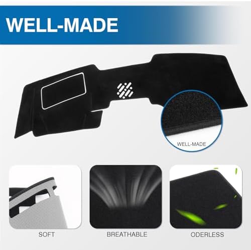KUST Black Dash Cover for Mazda CX-90/CX90 2024 2025 2026 Polyester Dashboard - Image 4