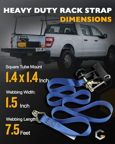 Lumber Rack Ratchet Straps, Ladder Rack Straps, Truck/Pipe/Roof Rack Straps - Image 3