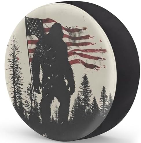 Rv Spare Tire Cover Wheel Bigfoot Mountain American Flag Tire Covers Wheel - Image 2