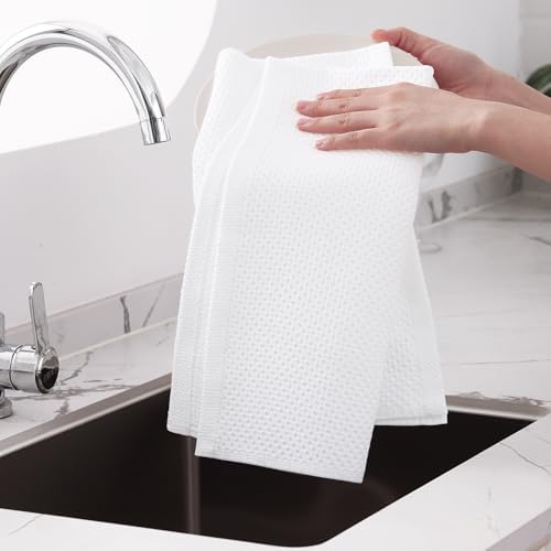 Homaxy 100% Cotton Oversized Waffle Weave Kitchen Towels 4-Pack - Image 4