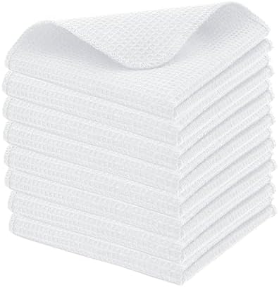 PurpleEssences Solid Kitchen Cloths, Dish Cloth 12x12 Set of 8 by PurpleEssences