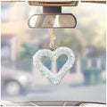 Mandark Crystal Rhinestone Heart Rearview Mirror Pendant, AB Color by Unknown