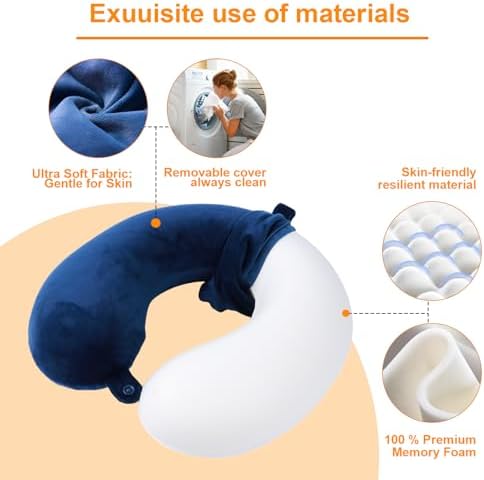 Travel Pillow, 100% Pure Memory Foam U Shaped Neck Pillow, Super Lightweight - Image 4