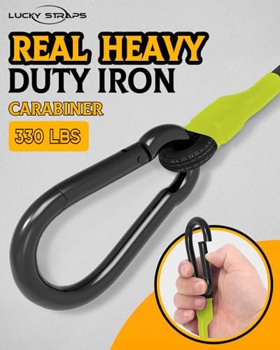 8 Pack 12" Carabiner Bungee Cords Heavy Duty Outdoor, 190 Lb Break Strength - Image 2