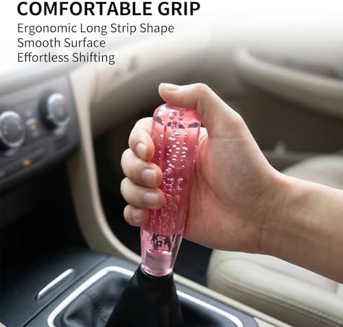 1 PC Car Shift Knob, 1.89 x 5.91 Inches Crystal Pink Acrylic Gear Shift Knob - Image 5