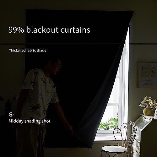 AJAZZ 100% Window Blinds Blackout Portable Blackout Curtains Adhesive Curtains - Image 4