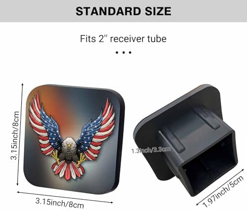 Swono Hitch Caps for Trucks Flag Eagle Rubber Tow Hitch Covers for Pickup - Image 2