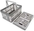2-Pack Large Foldable Storage Crates, 33.7L PP Collapsible Bins Grey by Unknown