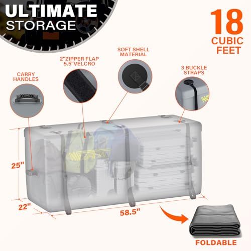 Wildroad 60"x24"x14" Hitch Cargo Carrier, Fits 2" Receiver - Image 4