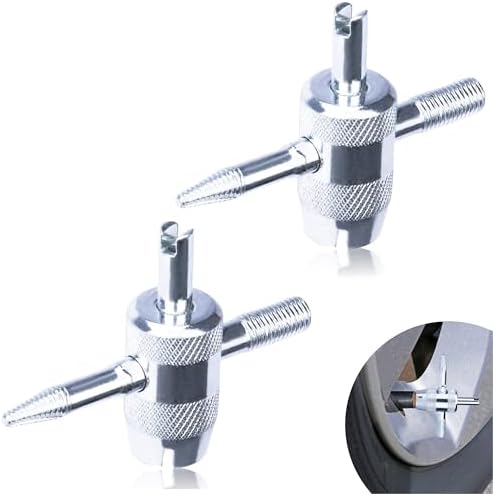 2 PCS 4-Way Tire Valve Stem Removal Tool, 4-in-1 Valve Core Removal Tool by ecocstm
