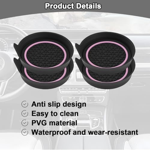 HZEL 4PCS 2.75 Inch PVC Car Cup Holder Coasters - Image 3
