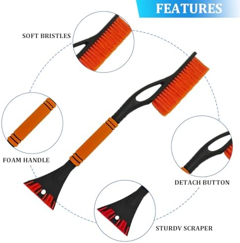 Car Snow Brush and Ice Scraper, Vehicle Windshield Scraper Deicer - Image 5
