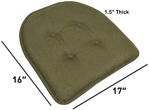 Sweet Home Collection Chair Cushion Memory Foam Pads Tufted Slip Non Skid - Image 4