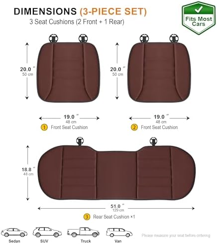kingphenix 3-Piece Memory Foam Car Seat Cushion Set - Image 5