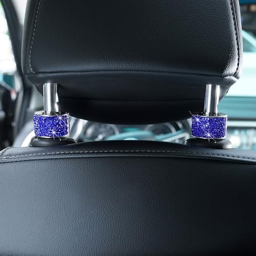 4PCS Crystal Rhinestone Bling Car Headrest Collars, Automotive Magnetic - Image 3