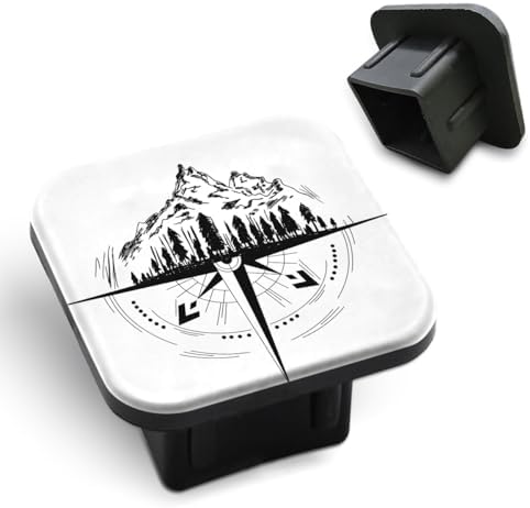 Compass Rubber Hitch Covers Vintage Nature Mountain Adventure Trees Nautical by Unknown