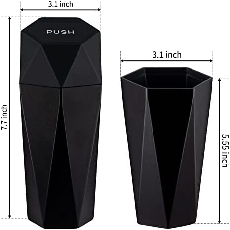 JUSTTOP Car Trash Can with Lid, Diamond Design Small Automatic Portable Trash - Image 4