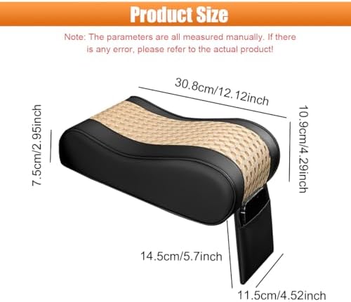 Car Armrest Cushion, Leather Memory Foam Car Center Console Arm Rest Pillow - Image 2