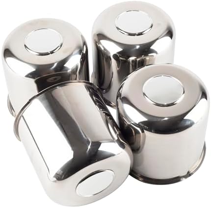 4Pcs 5.15" Stainless Trailer Wheel Center Caps, 4.95" H Chrome by DEWFLEW