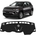 KUST Black Dash Cover for Jeep Cherokee Latitude 2014-2023 Polyester Dashboard by KUST