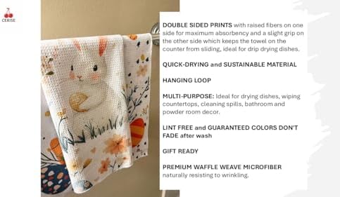 Cerise Easter Premium Microfiber Kitchen Towels | Waffle Weave Microfiber | - Image 6