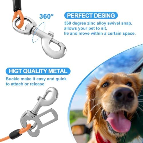 Dog Seat Belt Harness for Car, Dog Seatbelt of Coated Wire Leash Safety - Image 3