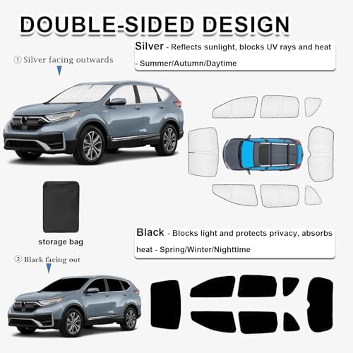 KMF 8pcs Thicken Sun Shades for Honda CR-V 2017-2022 Accessories, CRV Sunshade - Image 4