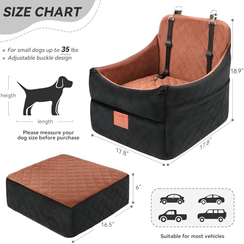 GL GLENSLAVE Dog Car Seat for Small/Medium Dogs, Dog Booster Car Seats - Image 3