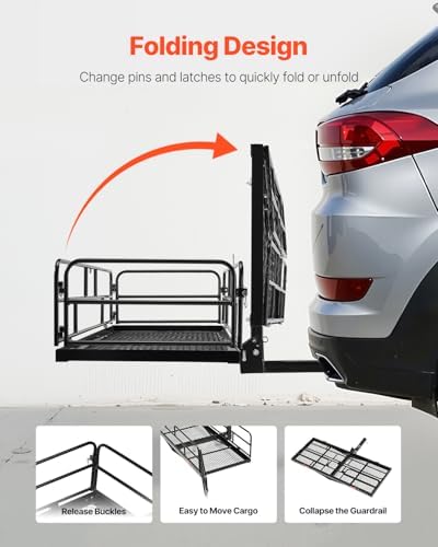 VEVOR 60" x 24" x 14", Hitch Cargo Carrier, 500 lbs Capacity Hitch Cargo Carrier - Image 4