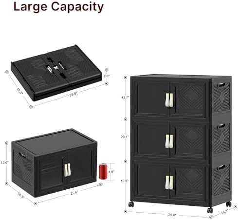 Stackable Storage Bins with Doors & Lids & Wheels - Image 2